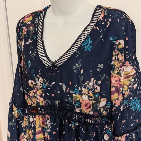 Mexx Blue floral boho dress size 2 @Y - Picture 2 of 12